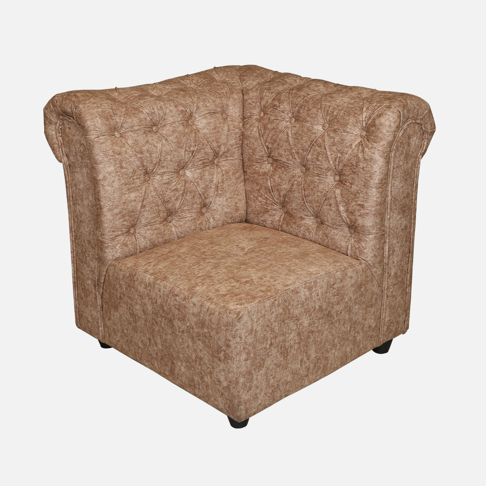 MAARK U SHAPE FABRIC CORNER SOFA 12 SEATER LUX WITH PUFFY BROWN COLOUR