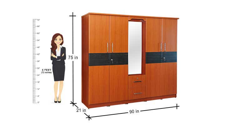 MAARK 5 DOOR WARDROBE PF WITH DRESSER