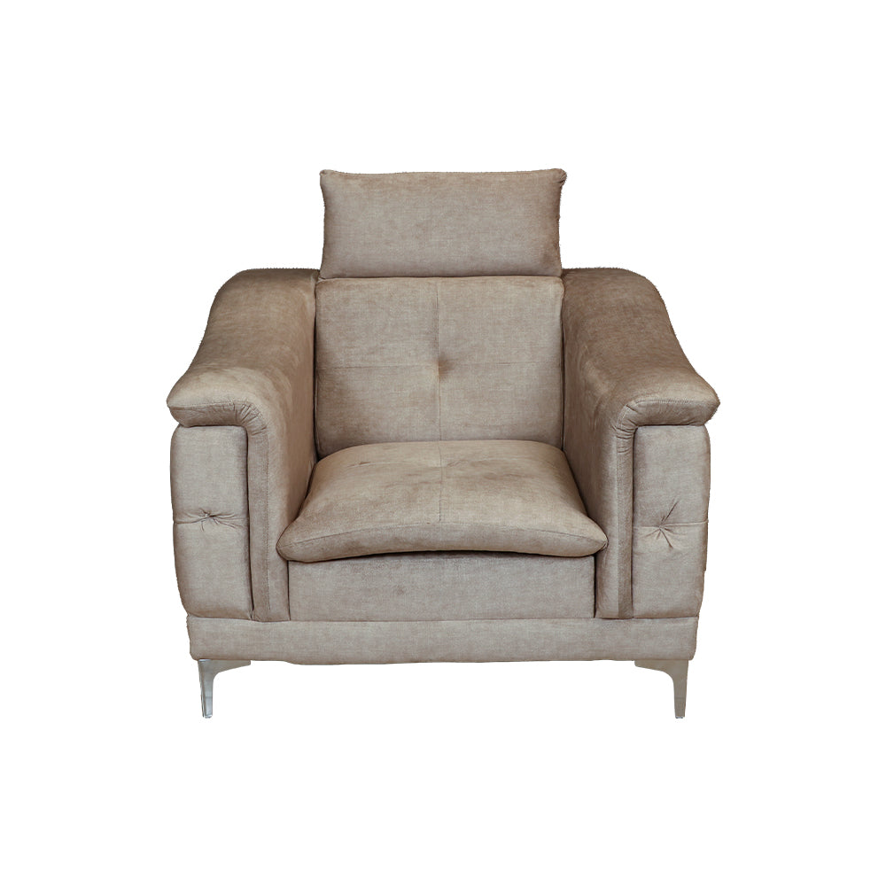 MAARK FABRIC SINGLE SEATER SOFA ROYAL HALF WHITE COLOUR