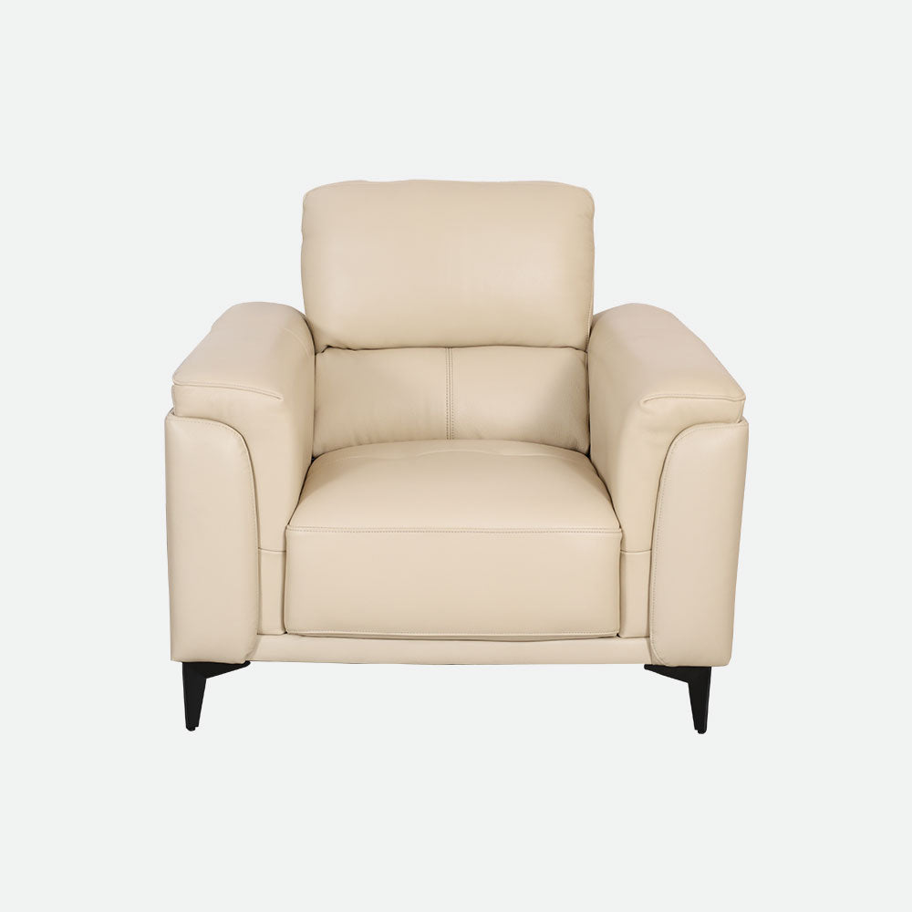MAARK LEATHER SOFA SET (3+2+1) F2412 CREAM COLOUR HT