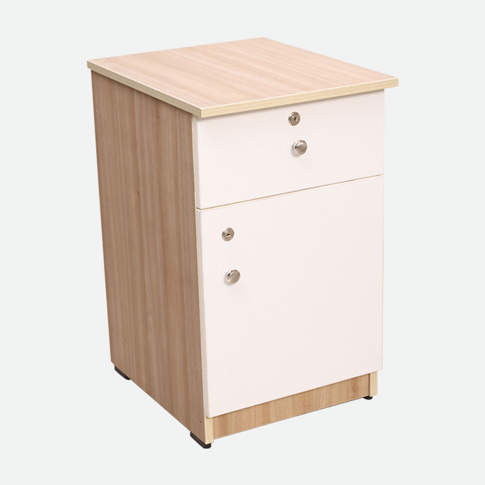 MAARK WORK STATION & PEDESTAL WITH STEEL FRAME AND GLASS 6*4
