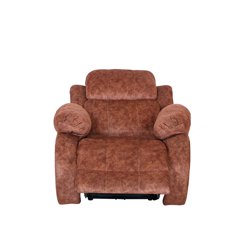 MAARK MOTORIZED RECLINER FABRIC SOFA SET (3+1R+1R) BROWN COLOUR