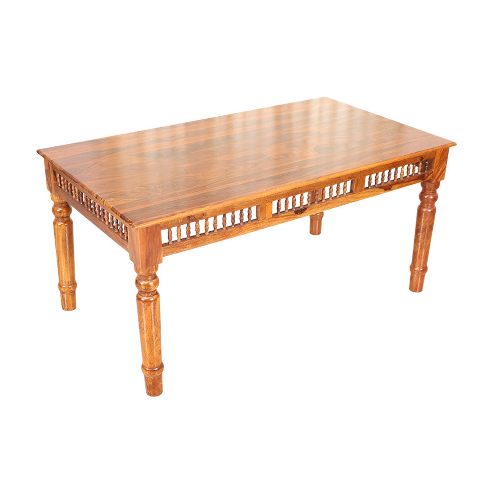 MAARK SHEESHAM WOOD 6 SEATER DINING SET (5.25*3) 1131 NATURAL FINISH SV
