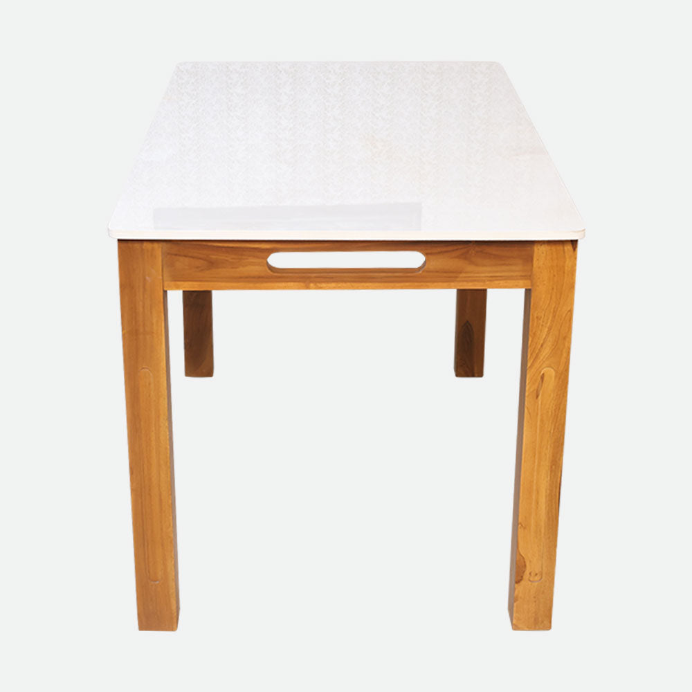 MAARK MARBLE TOP 4 SEATER DINING SET (1+2+BENCH) KISSAN