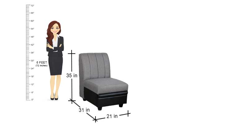 MAARK FABRIC CORNER SOFA 5 SEATER HACKSAW GRAY COLOUR