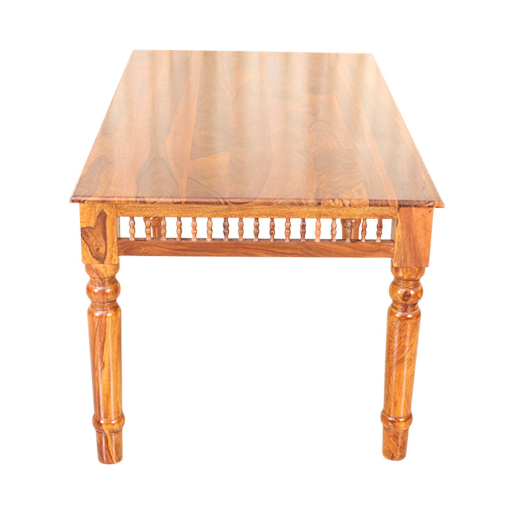 MAARK SHEESHAM WOOD 6 SEATER DINING SET (5.25*3) 1131 NATURAL FINISH SV