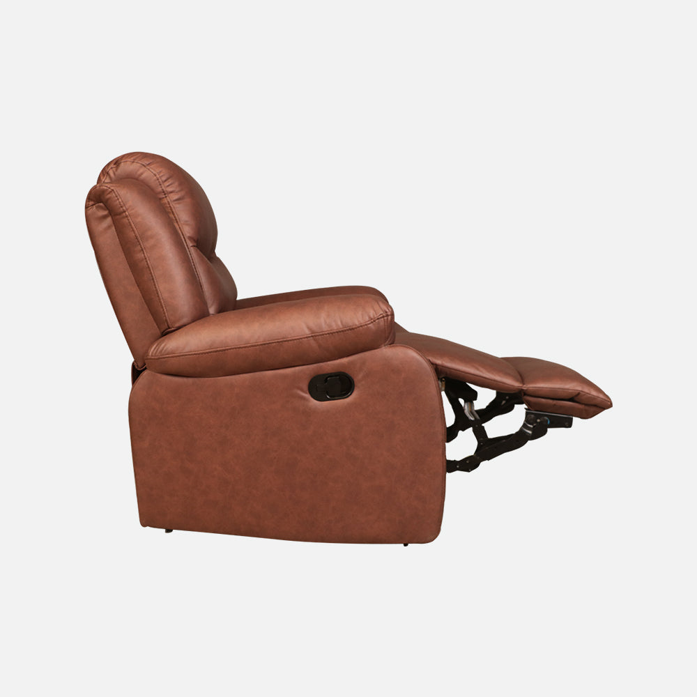 MAARK MANUAL RECLINER FABRIC SOFA SET (3+1R+1R) MAGILCHI BROWN COLOUR