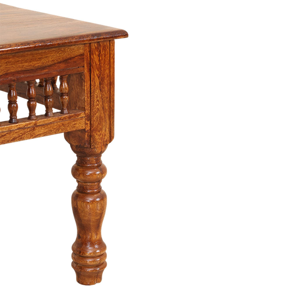 MAARK SHEESHAM WOOD 6 SEATER DINING SET (5.25*3) 1131 NATURAL FINISH SV