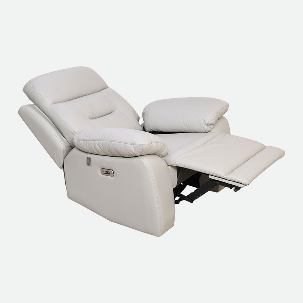 MAARK MOTORIZED RECLINER LEATHER SOFA SET 3R+2R+1R 1407-9692-L. GRAY HT