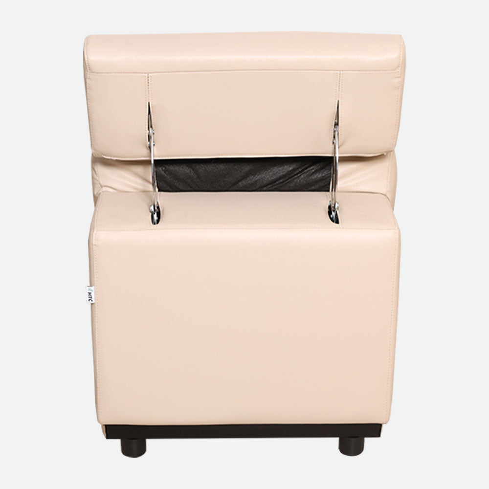 MAARK CORNER MOTORIZED RECLINER LEATHER SOFA 5 SEATER FJ345-663B CREAM WHITE COLOUR HT