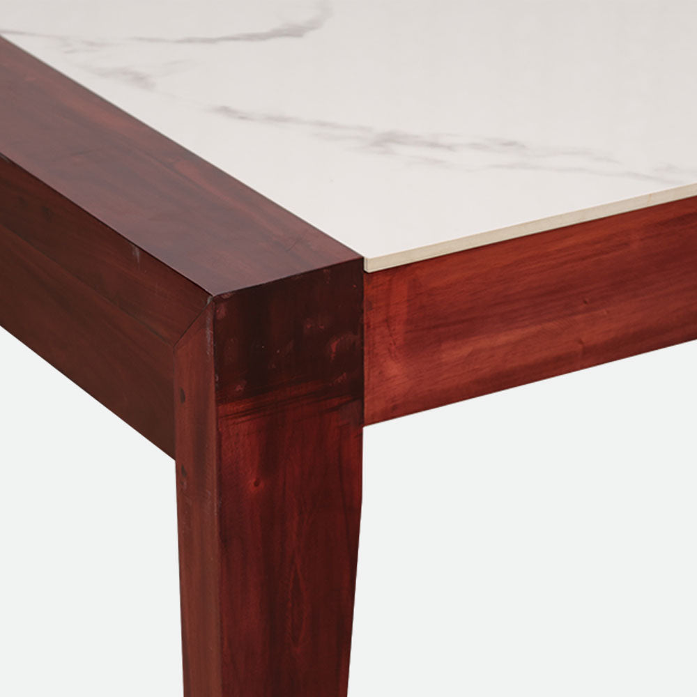 MAARK MARBLE TOP 4 SEATER DINING SET 4*2.75 (1+2+BENCH) MIYANS TT