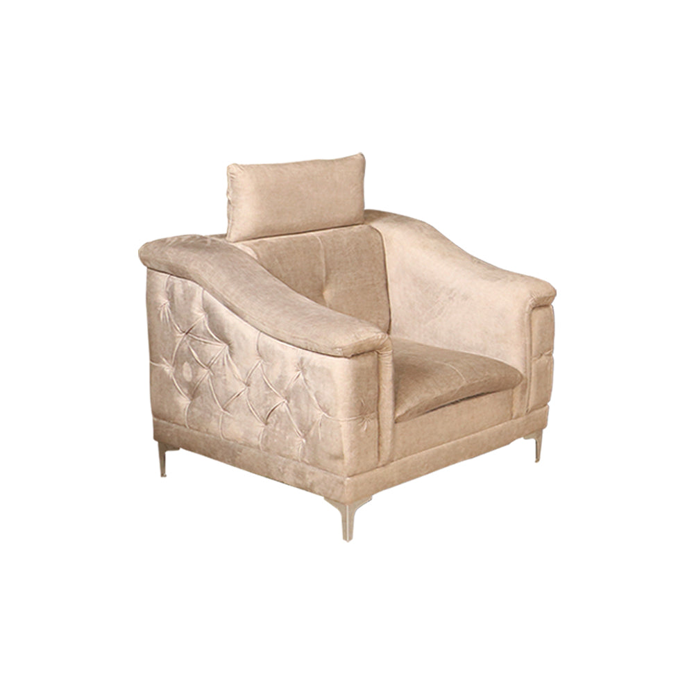 MAARK FABRIC SINGLE SEATER SOFA ROYAL HALF WHITE COLOUR