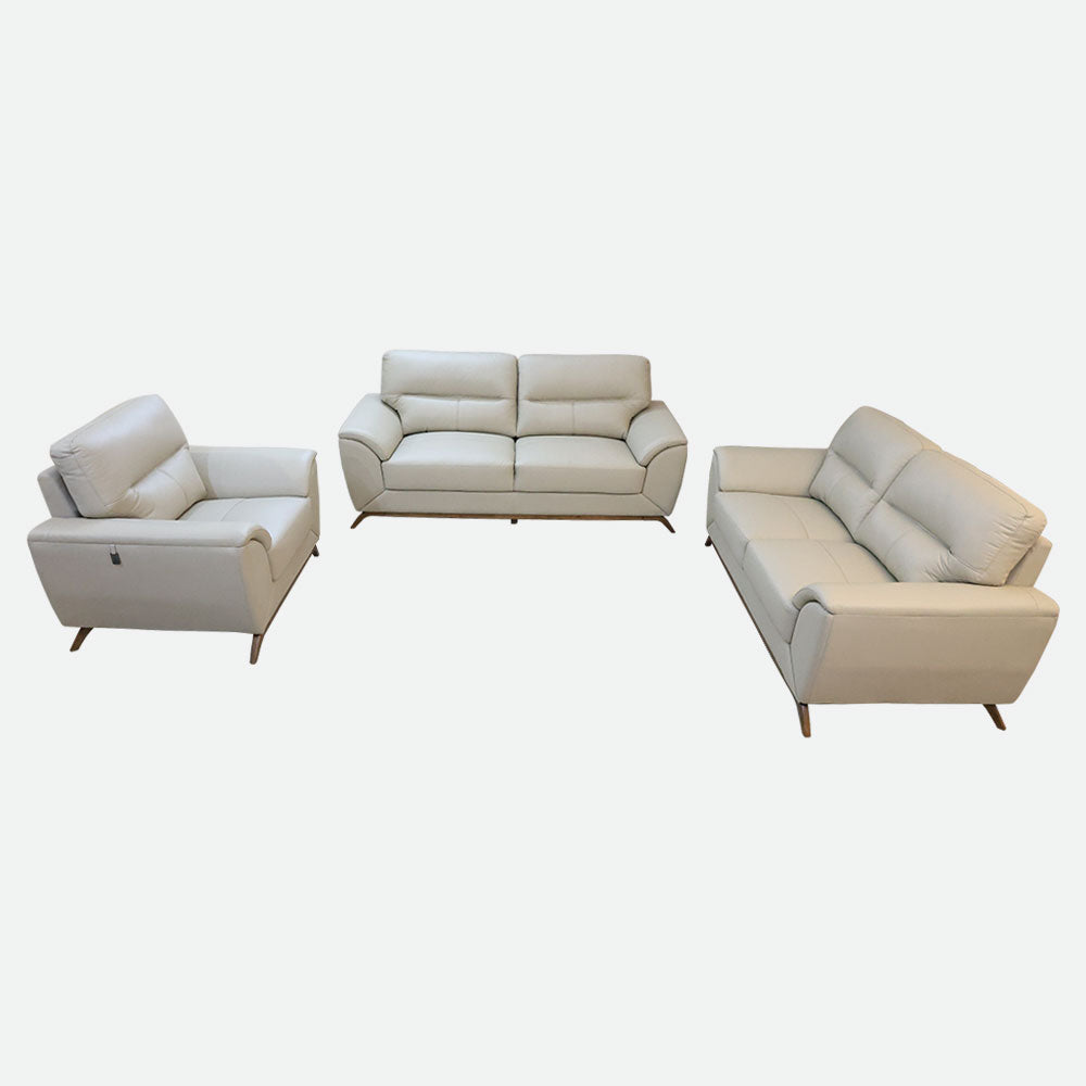 MAARK LEATHER SOFA SET (3+2+1) 9496 CREAM COLOUR HT