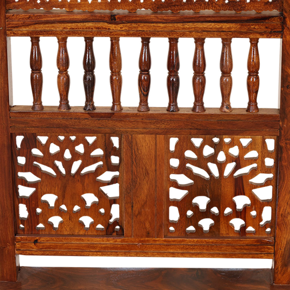 MAARK SHEESHAM WOOD 6 SEATER DINING SET (5.25*3) 1131 NATURAL FINISH SV
