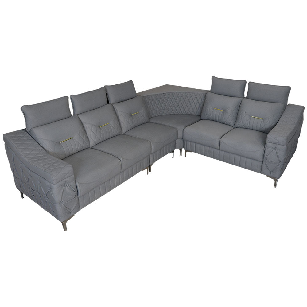 MAARK FABRIC CORNER SOFA 5 SEATER CAMEL BACK