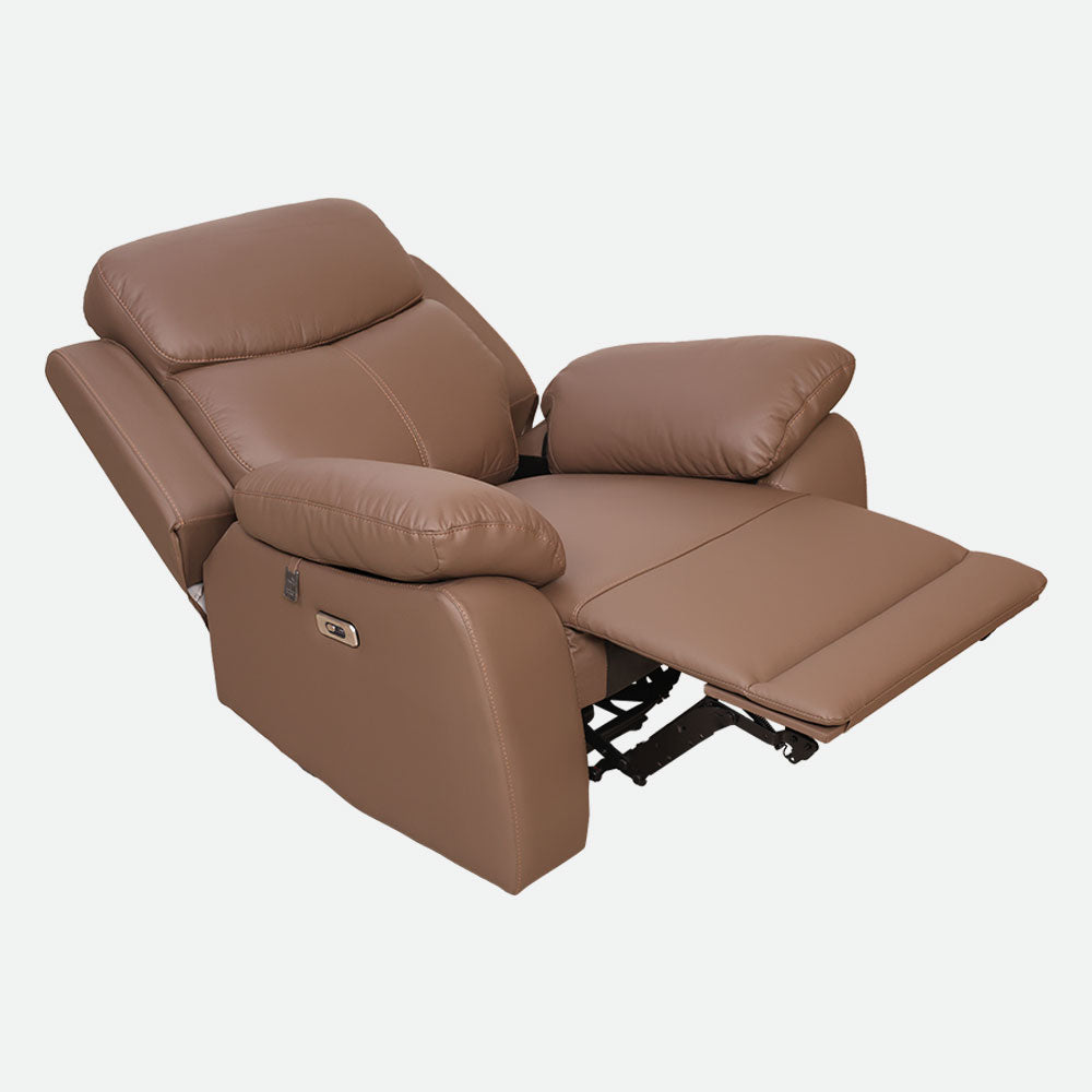 MAARK MOTORIZED RECLINER LEATHER SOFA SET 3R+2R+1R 1406 - CAMEL HT