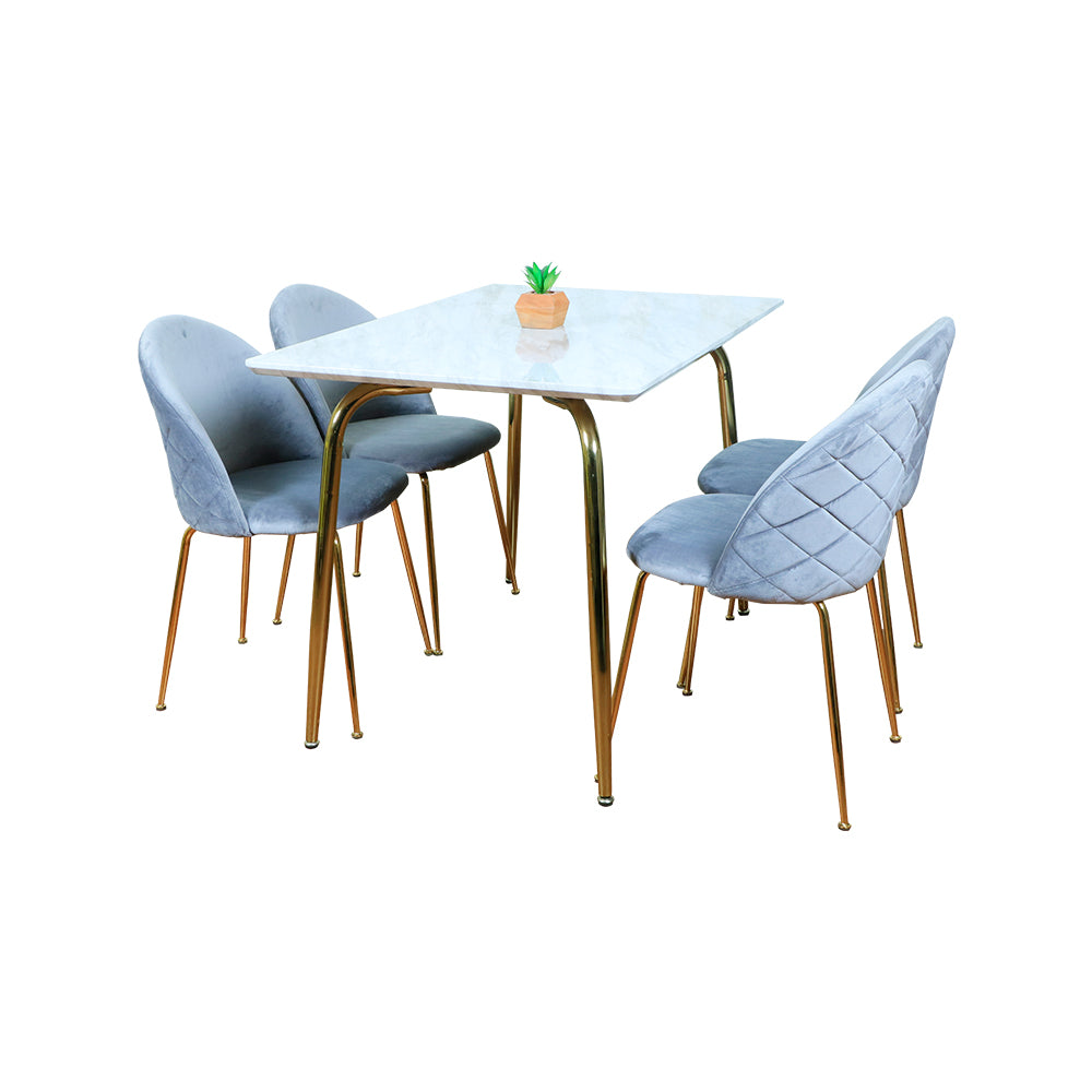 MAARK MARBLE TOP 4 SEATER DINING SET LDT2022-LDC2021 HT