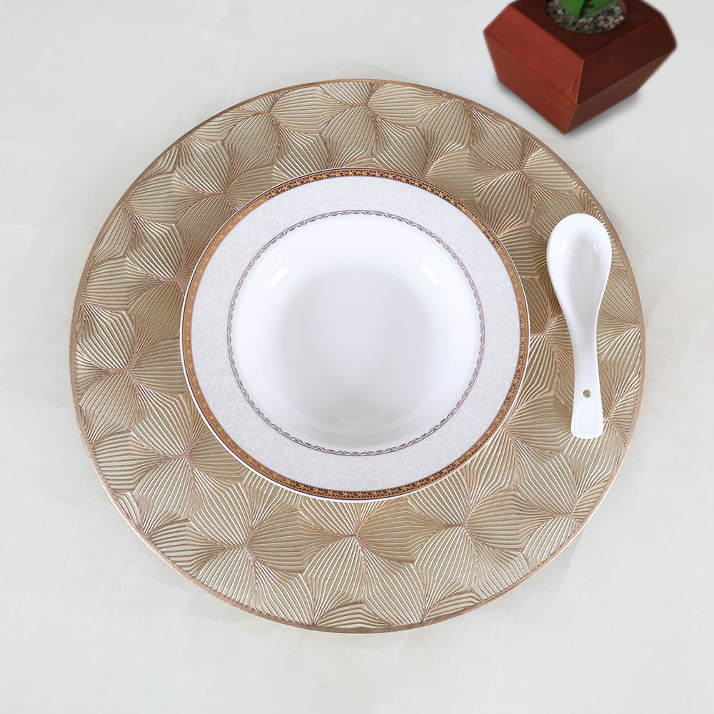 MAARK LEATHER PLACE MAT ROUND CC
