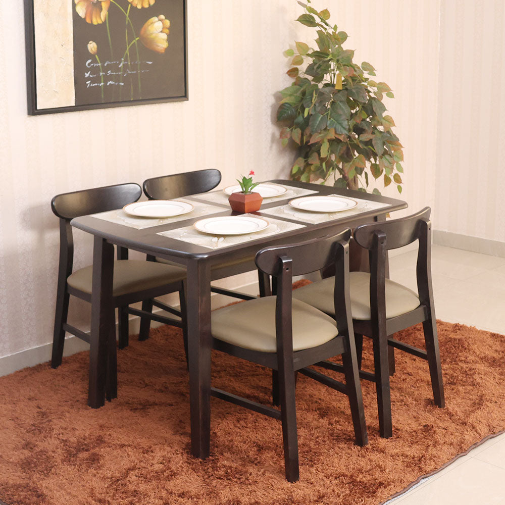 MAARK WOODEN TOP 4 SEATER DINING SET DODOT HT