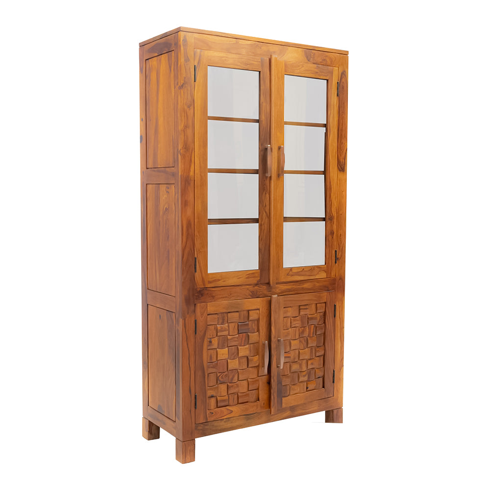 MAARK SEESHAM WOOD 2 DOOR CROCKERY UNIT 6119 NATURAL FINISH SV