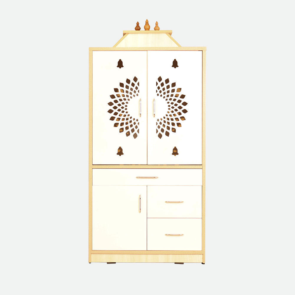 MAARK CNC SLIDING DOOR POOJA RACK 5 * 2.5 WITH KALASAM