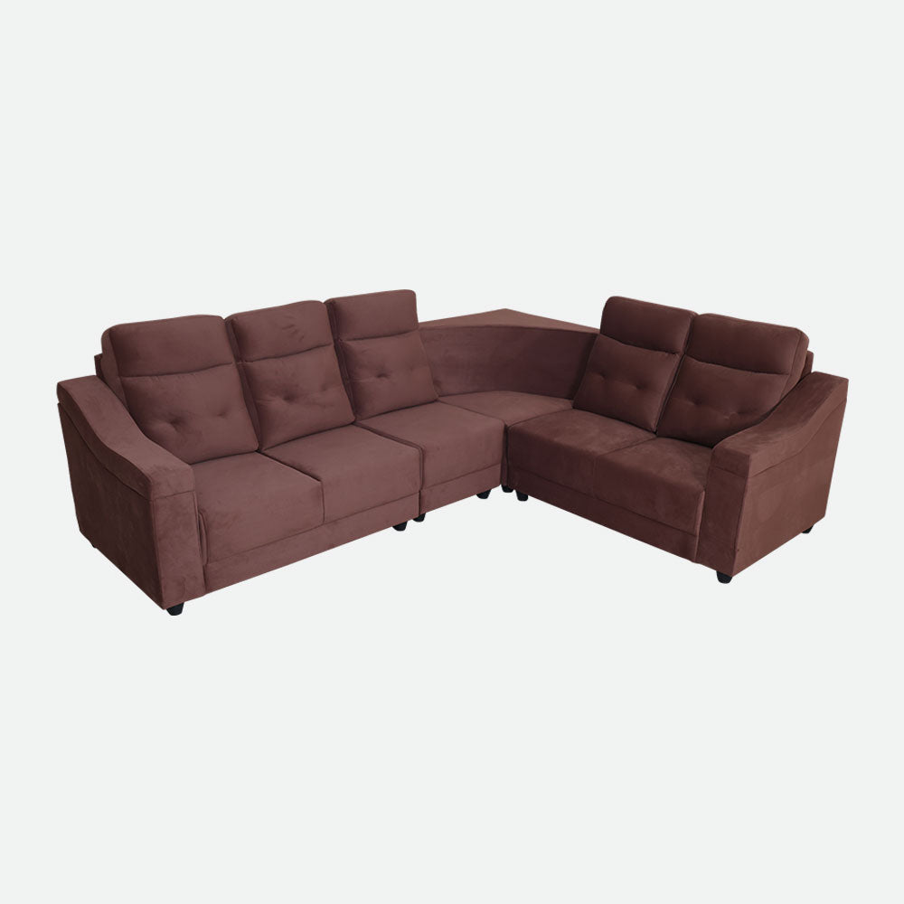 MAARK FABRIC CORNER SOFA 5 SEATER PLATINA