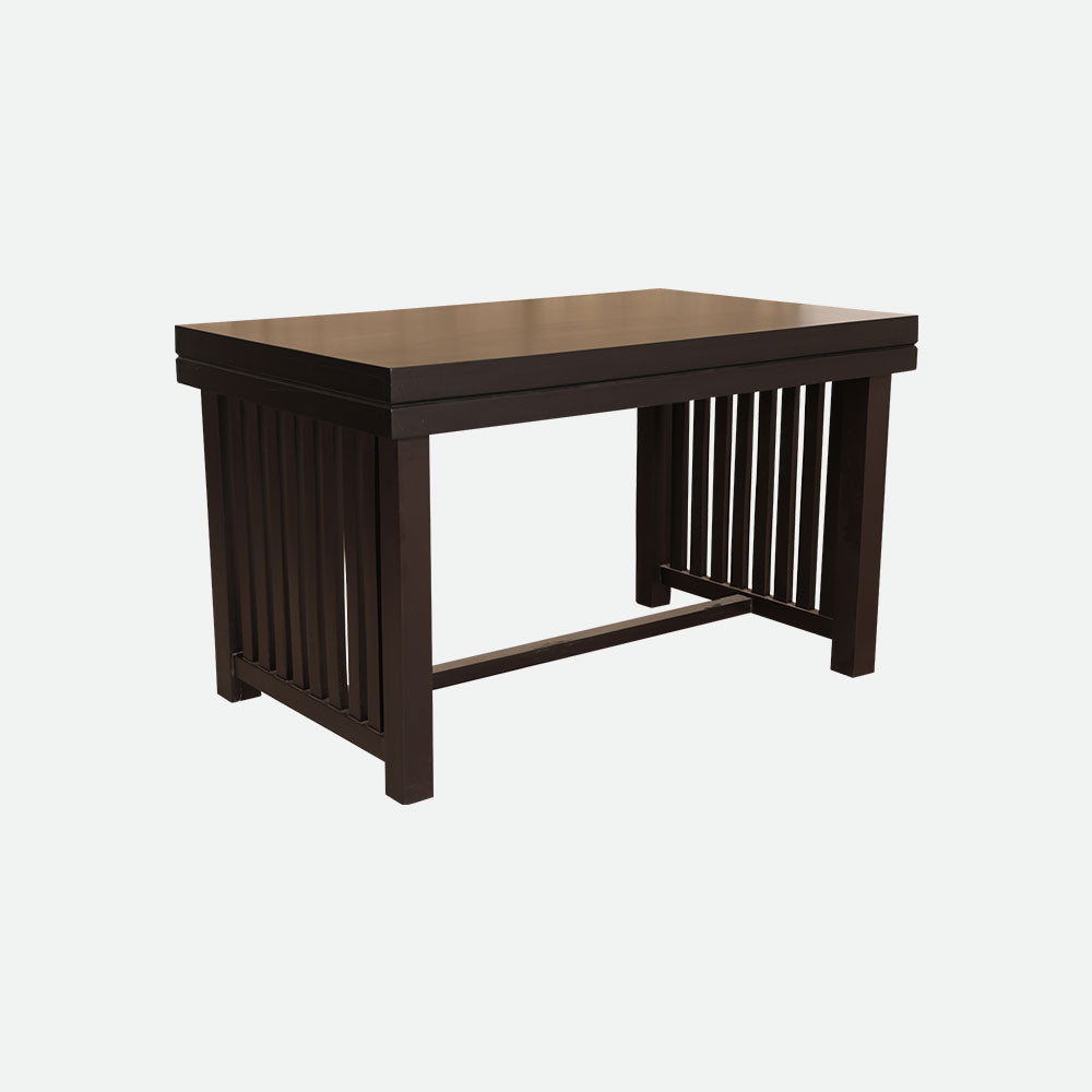 MAARK WOODEN TOP 4 SEATER DINING SET (4*2.5) WINDOW WALNUT COLOUR