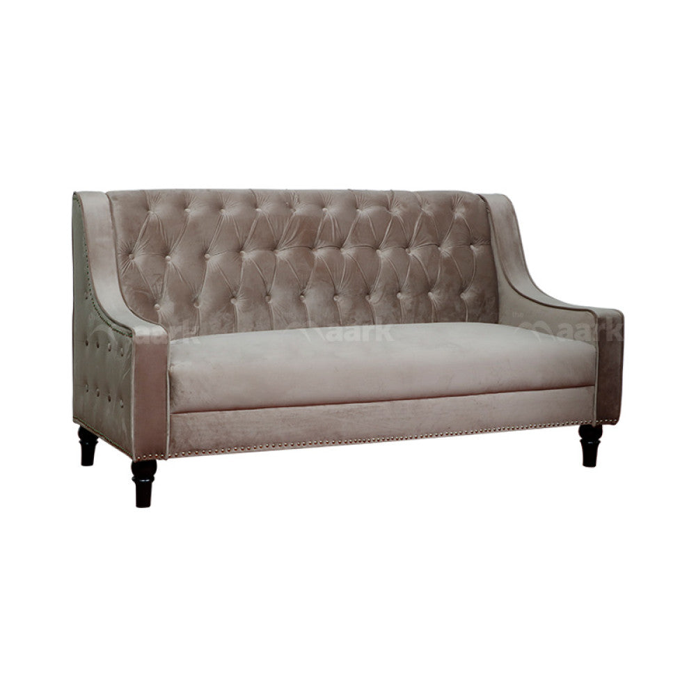 MAARK FABRIC THREE SEATER SOFA PANBU HALF WHITE COLOUR