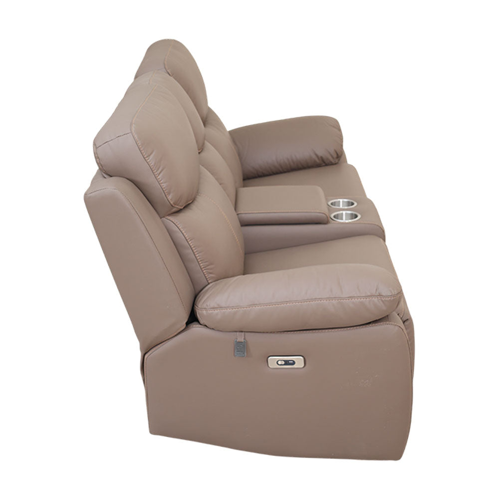 MAARK MOTORIZED RECLINER LEATHER SOFA SET (3R+2R+1R) 1406-CAMEL HT