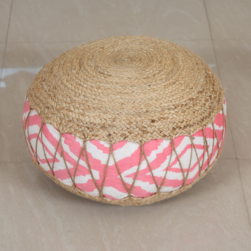 MAARK ROUND JUTE V POUF MULTI 48*48*20