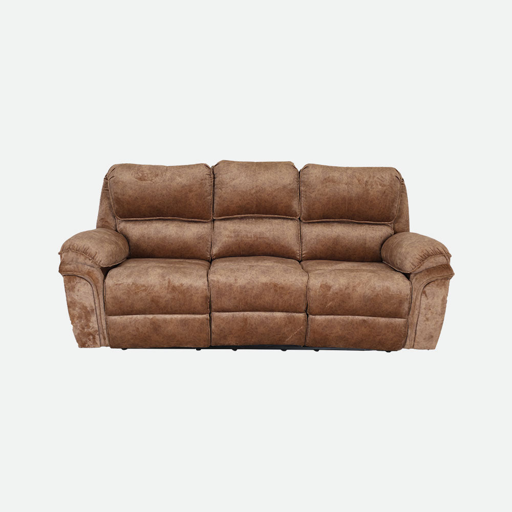 MAARK MANUAL RECLINER LEATHER SOFA SET (3+2+CONSOLE) MILKY WAY