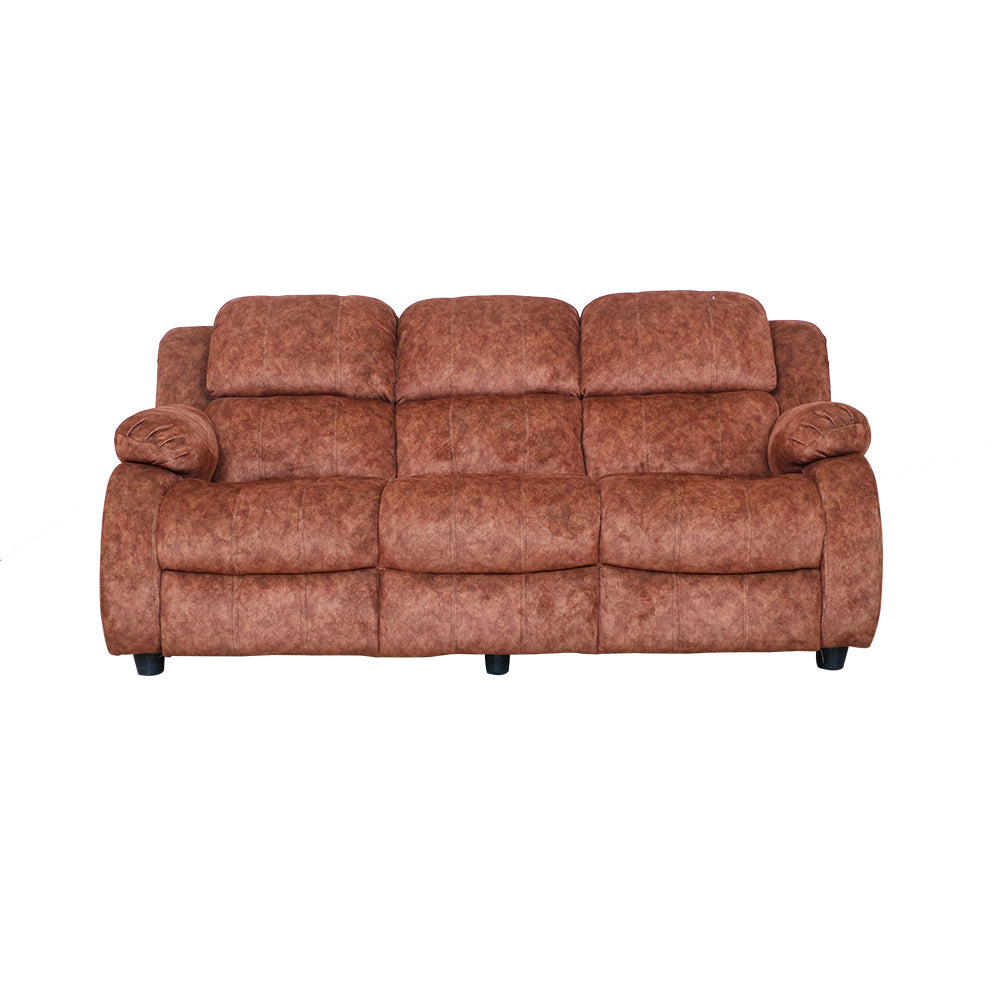 MAARK MOTORIZED RECLINER FABRIC SOFA SET (3+1R+1R) BROWN COLOUR