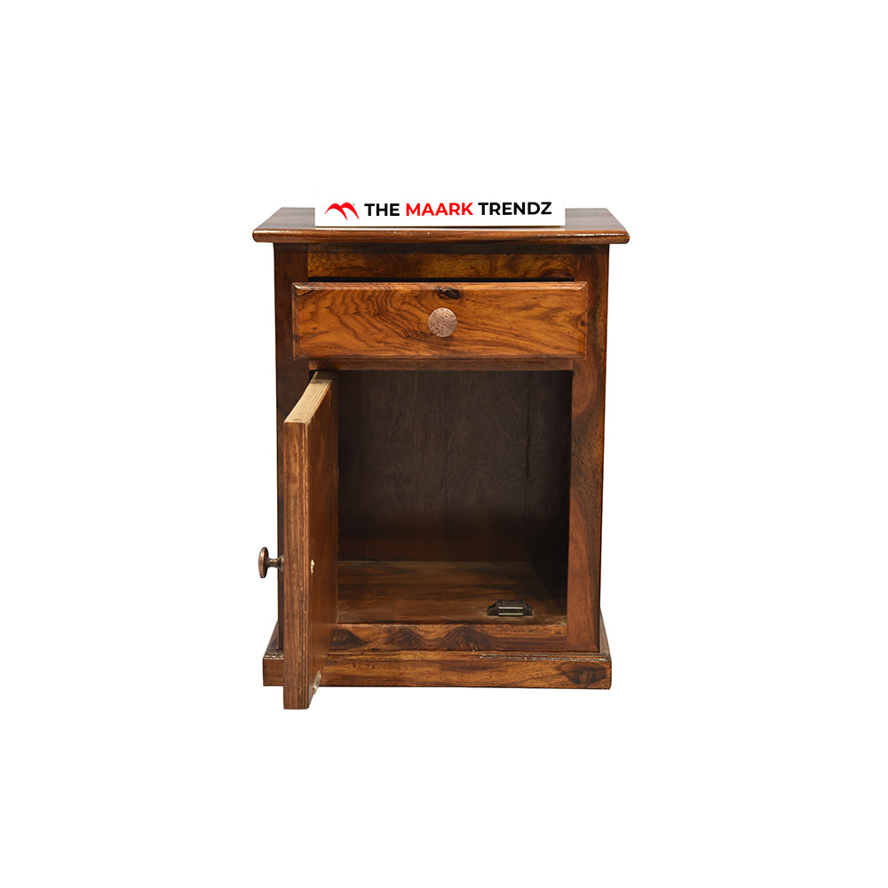 MAARK SHEESHAM WOOD NIGHT STAND 7516 NATURAL FINISH SV