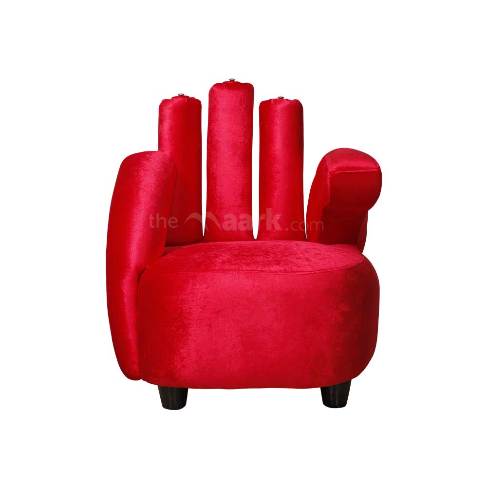 MAARK FABRIC SINGLE SEATER SOFA FINGER RED COLOUR