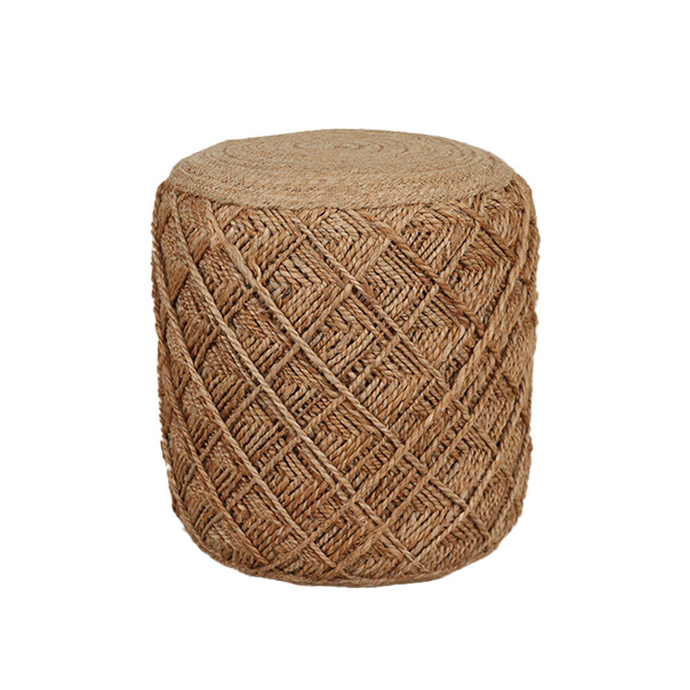 MAARK ROUND DESIGN JUTE POUF BEIGE 40*40*40_WH01-HO