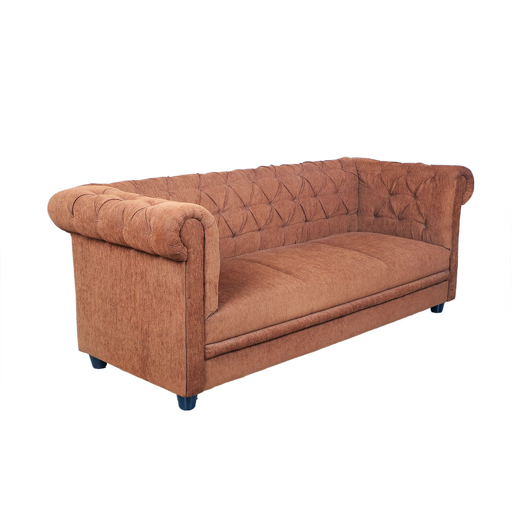 MAARK FABRIC THREE SEATER SOFA CHESTER BROWN COLOUR