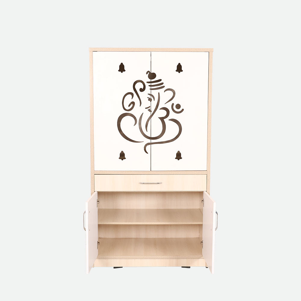 MAARK CNC SLIDING DOOR POOJA RACK 5 * 2.5 WITH KALASAM