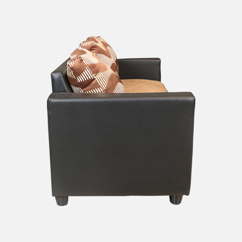 MAARK FABRIC THREE SEATER SOFA TINY WITH PIFFY BROWN