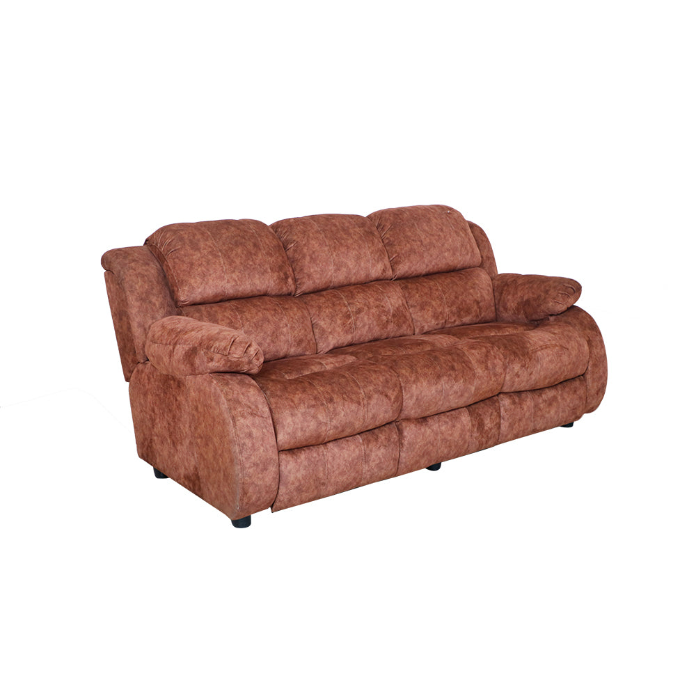 MAARK MOTORIZED RECLINER FABRIC SOFA SET (3+1R+1R) BROWN COLOUR