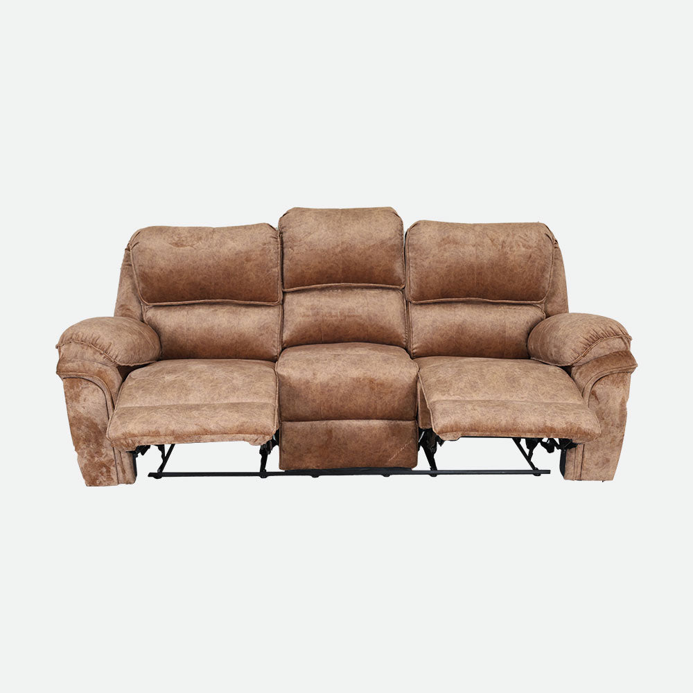 MAARK MANUAL RECLINER LEATHER SOFA SET (3+2+CONSOLE) MILKY WAY