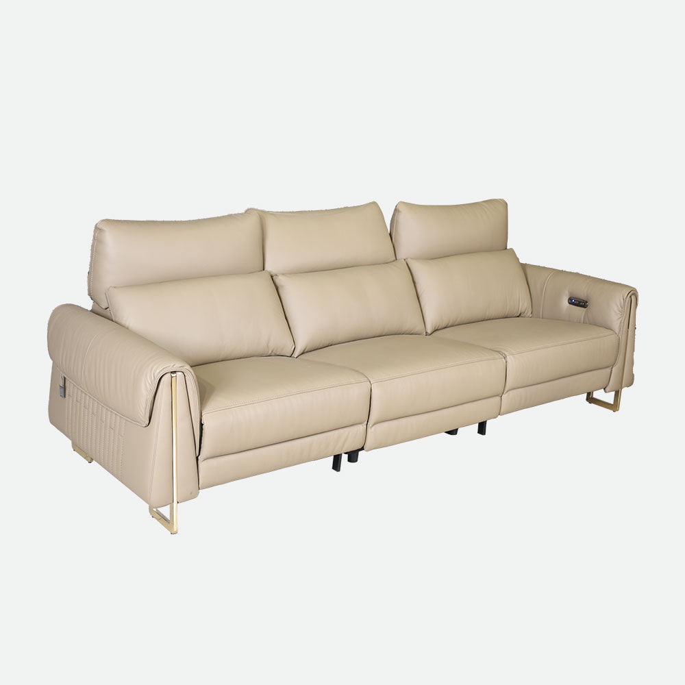MAARK MOTORIZED RECLINER LEATHER SOFA SET (3R+2R) 2263 CAPPUCINO COLOUR HT