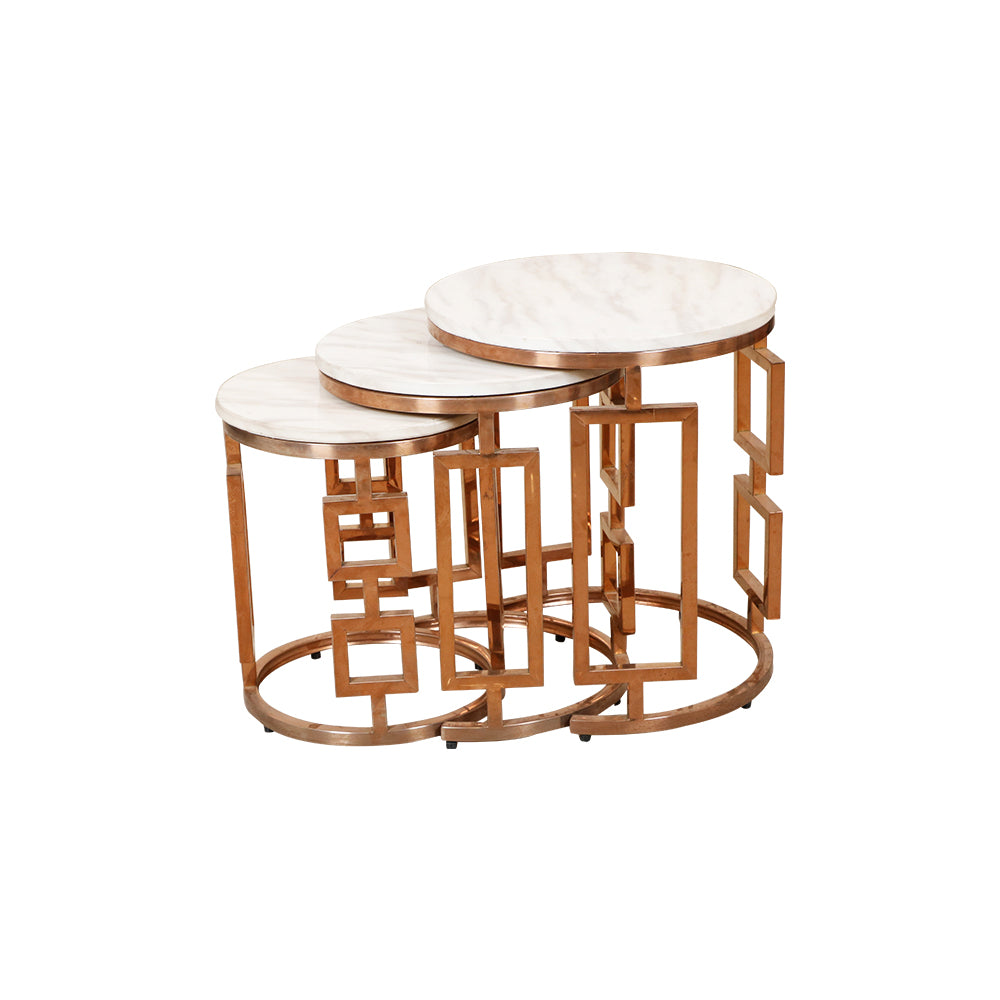MAARK MARBLE TOP COFFEE TABLE SET CTM-QS-06 HT