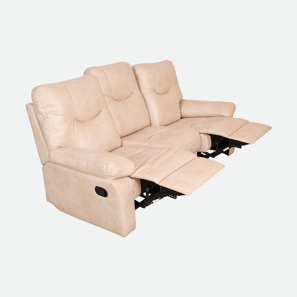 MAARK MANUAL RECLINER FABRIC SOFA SET (3R+1R+1R) S0123 WHITE COLOUR HT
