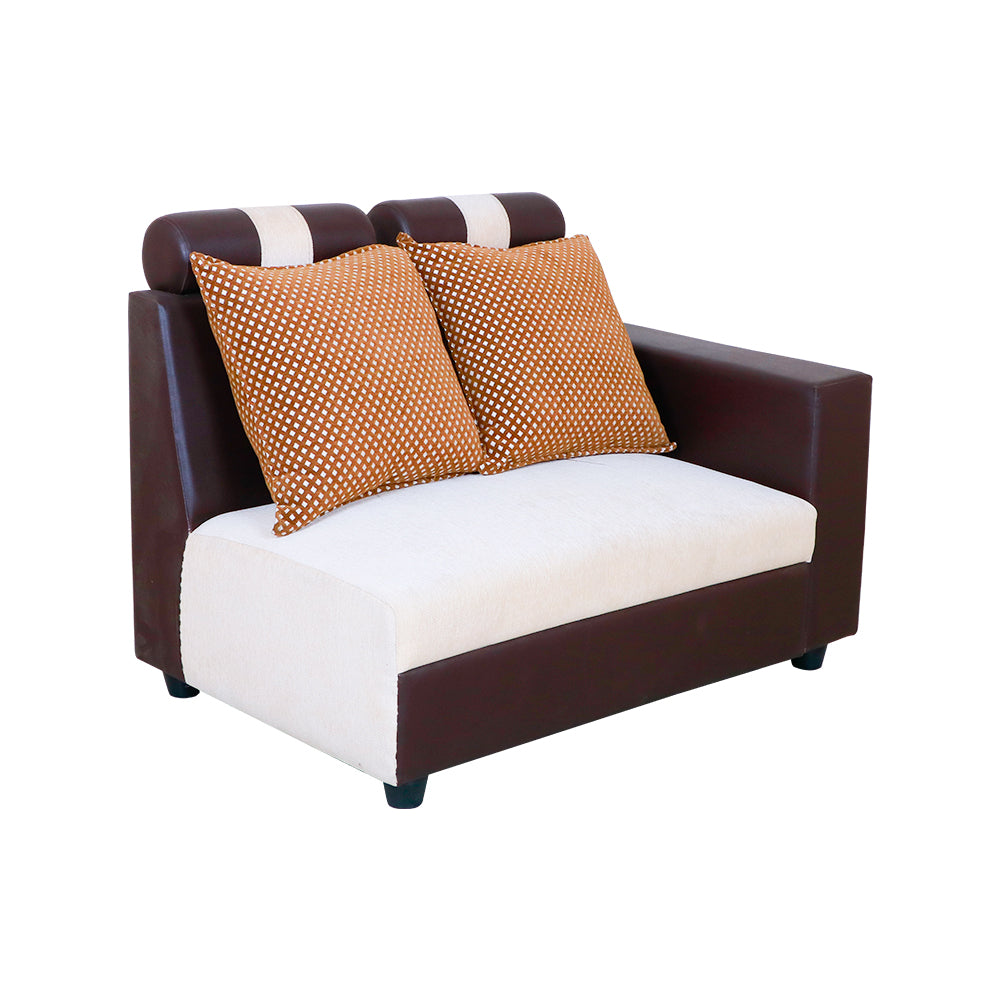 MAARK FABRIC CORNER SOFA 5 SEATER MAGAMERU HALF WHITE COLOUR