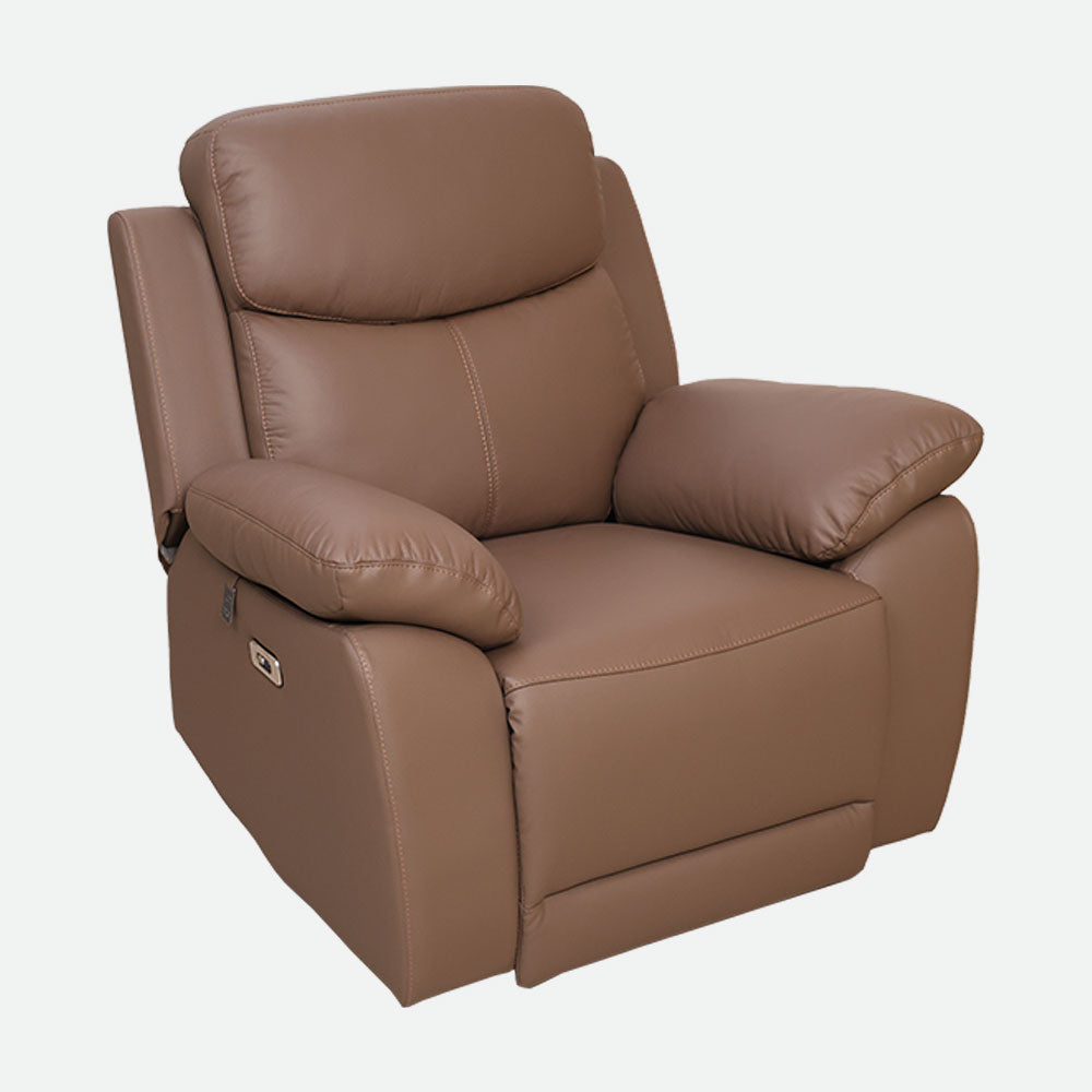 MAARK MOTORIZED RECLINER LEATHER SOFA SET 3R+2R+1R 1406 - CAMEL HT