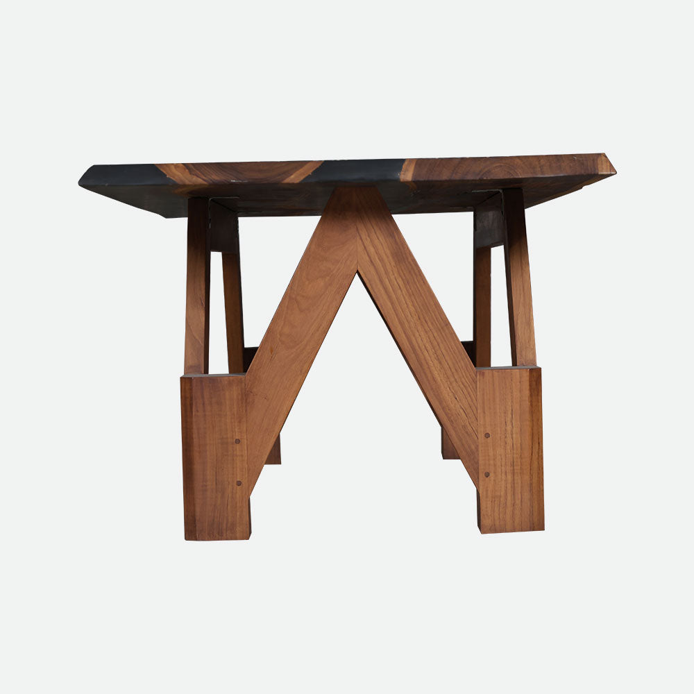 MAARK EPOXY COFFEE TABLE - TRANSPARENT BLACK TEAK AA