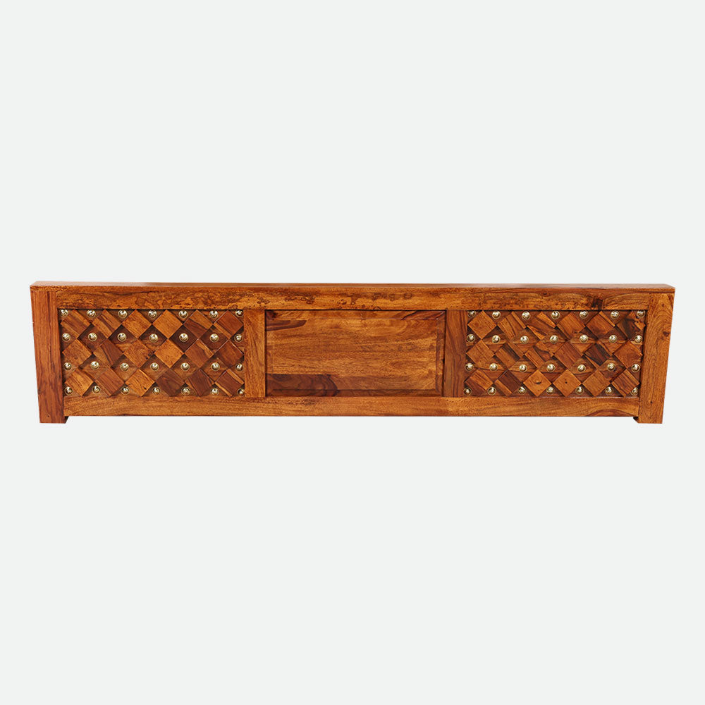 MAARK SHEESHAM WOOD KING SIZE BED (6*6.5) 3153 NATURAL FINISH SV