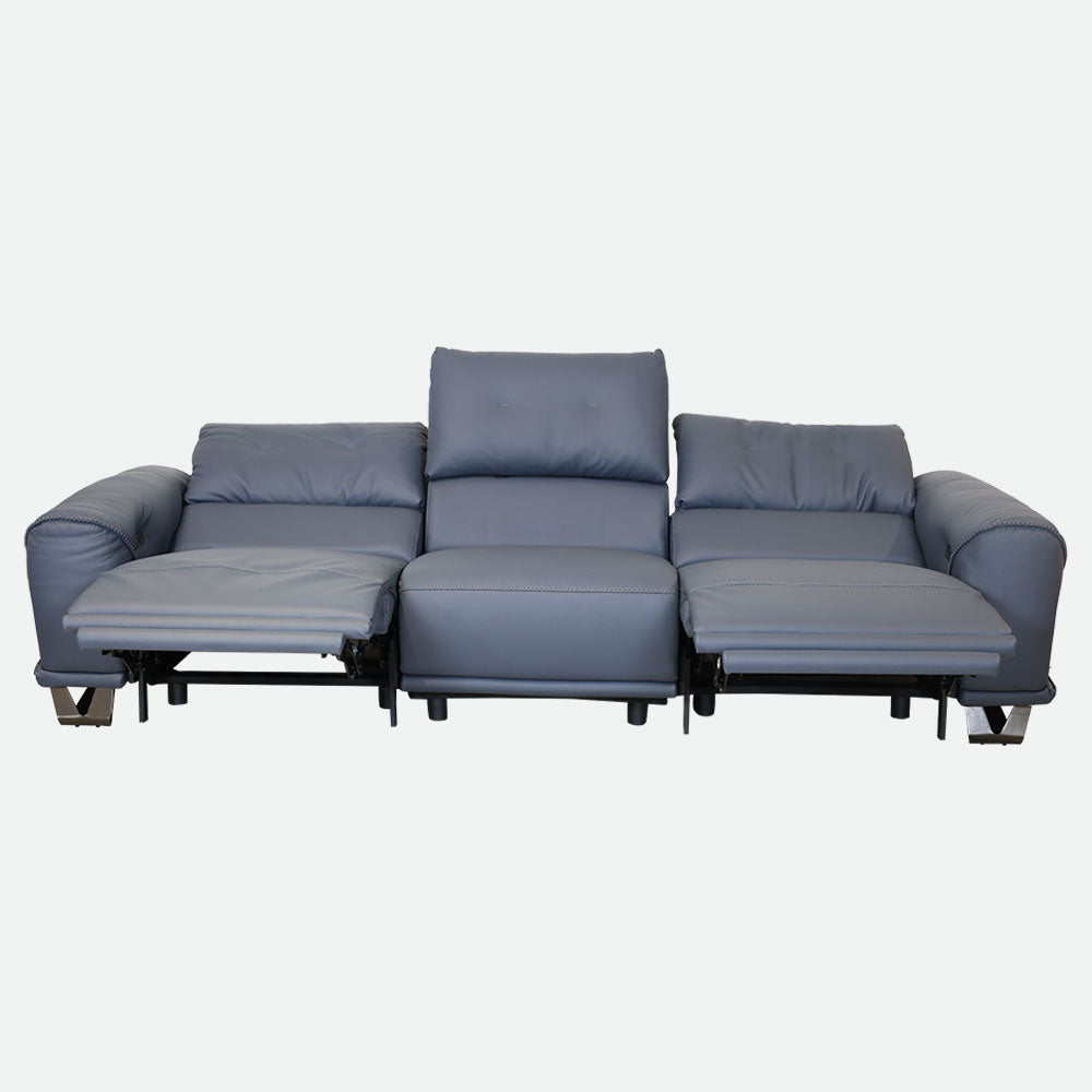 MAARK MOTORIZED RECLINER LEATHER SOFA SET (3R+2R) 2002 D.BLUE COLOUR HT