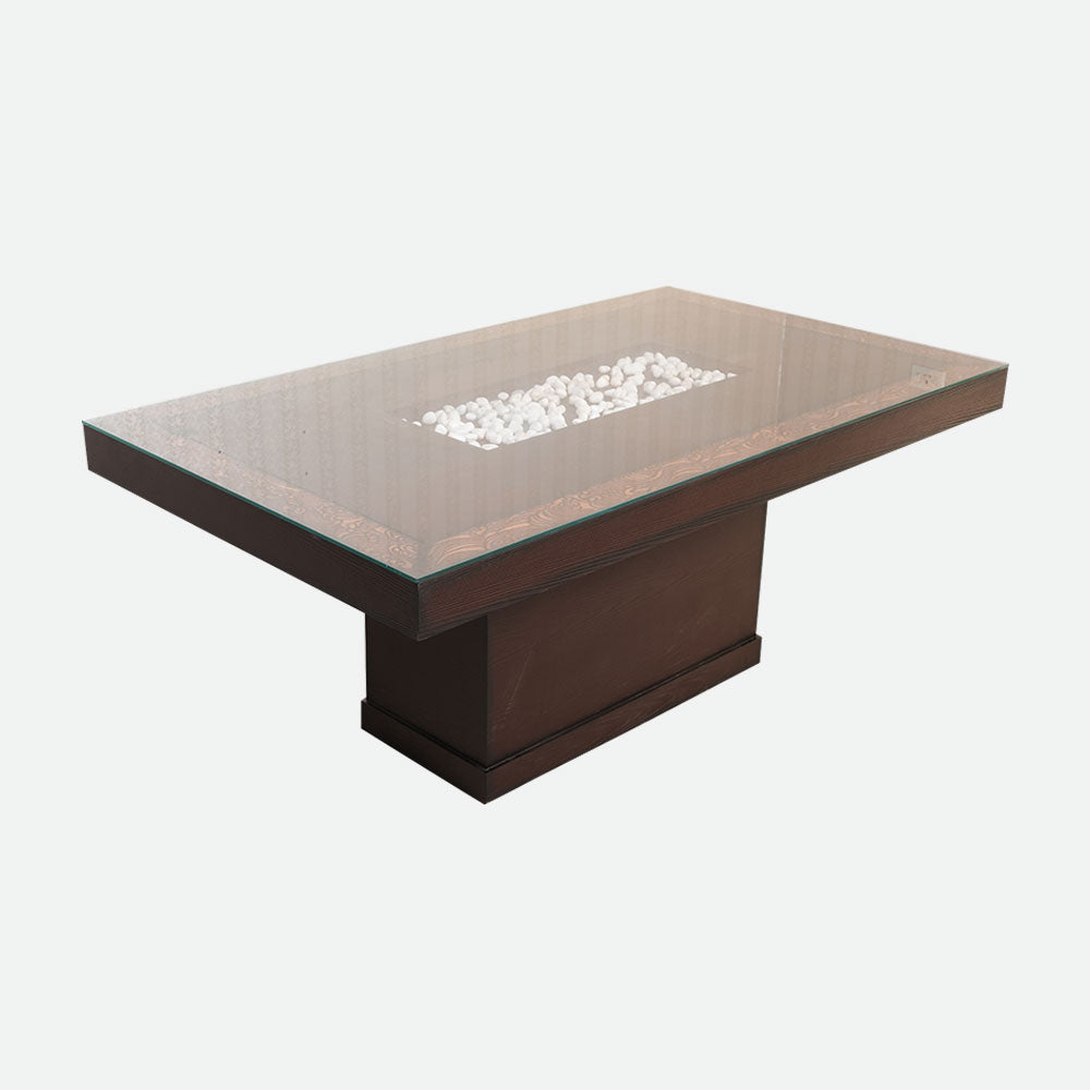 MAARK GLASS TOP 6 SEATER DINING SET NEW BLAZON WALNUT COLOUR