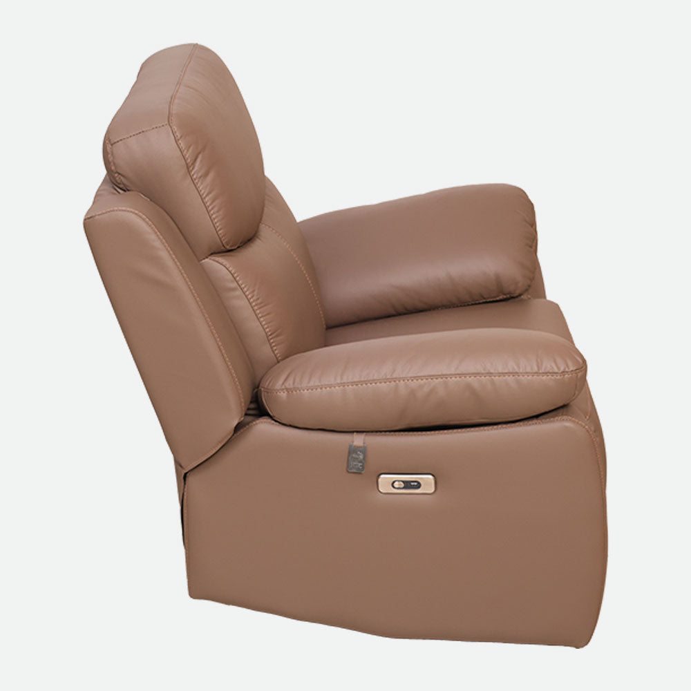 MAARK MOTORIZED RECLINER LEATHER SOFA SET 3R+2R+1R 1406 - CAMEL HT